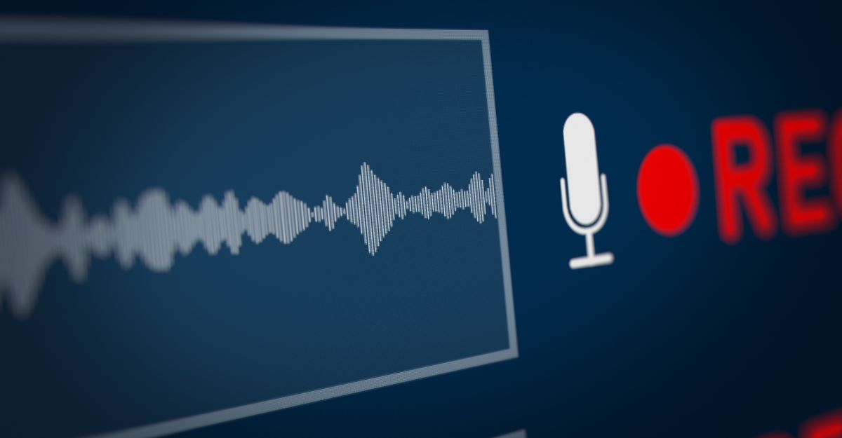 Audio spectrum with REC, conveying a call center recording